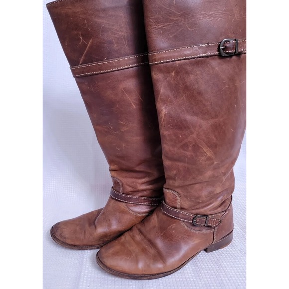 FRYE Shirley 77745 Brown Leather Equestrian Riding Boots Women's 7.5 - Picture 2 of 12